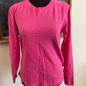 JCrew Womens long sleeve pink tee. Crew neck. Size small.